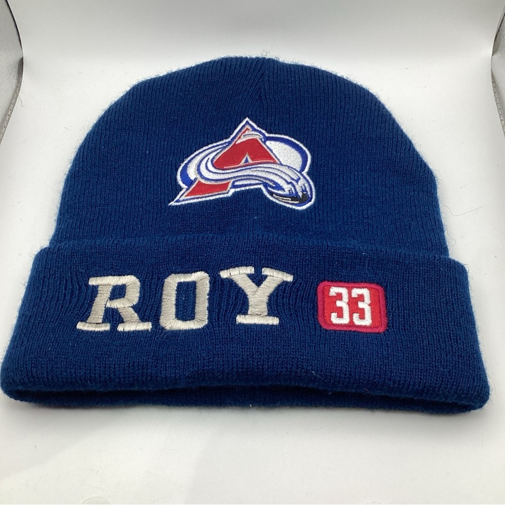 Colorado Avalanche Roy 33 Hat Beanie Mens One Size Blue Red NHL Hockey